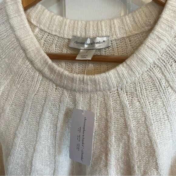 NWT Cream Christopher & Banks Sweater - Picture 3 of 6